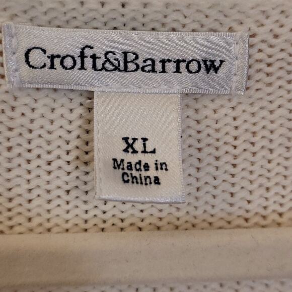 Croft & Barrow Adorable Cardinal on Pine Branch Sweater White Size XL Sequins - Picture 3 of 10